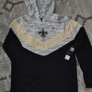 NFL New Orleans Saints Gray, Gold & Black Pullover Hoodie